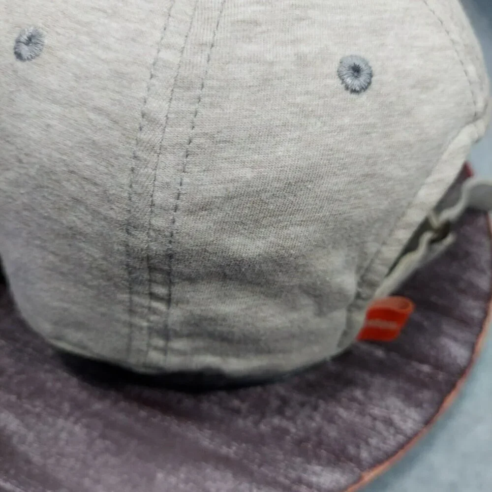 Gray Clemson Tiger Paw Hat Adjustable College Football Discolor on Strap